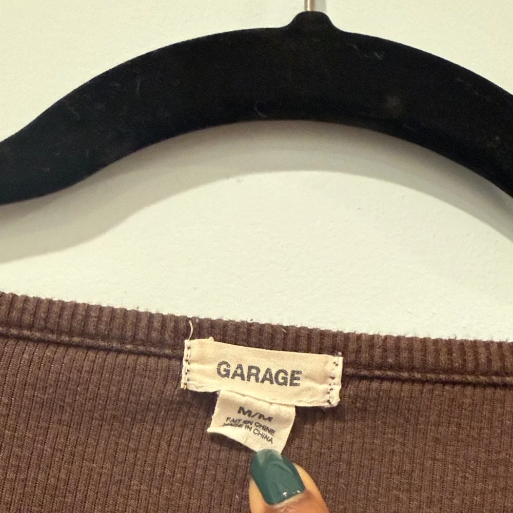 Garage Chocolate Long Sleeve Crop Top (Size: Medium) - Picture 2 of 3